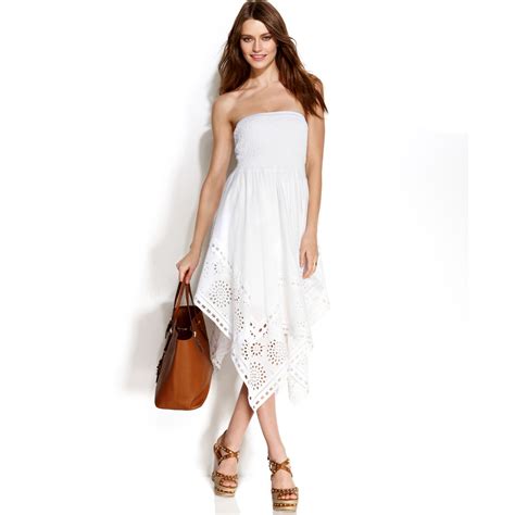 michael kors dress white|michael kors strapless dress.